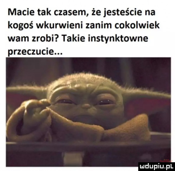 macie tak czasem że jesteście na kogoś wkurwieni zanim cokolwiek wam zrobi takie instynktowne przeczucie