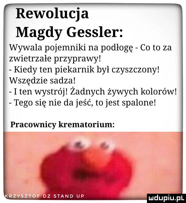 rewolucja magdy gessler wywala pojemniki na podłogę co to za zwietrzałe przyprawy kiedy ten piekarnik był czyszczony wszędzie sadza i ten wystrój żadnych żywych kolorów tego się nie da jeść to jest spalone pracownicy krematorium. dz stand up mdupiljfl