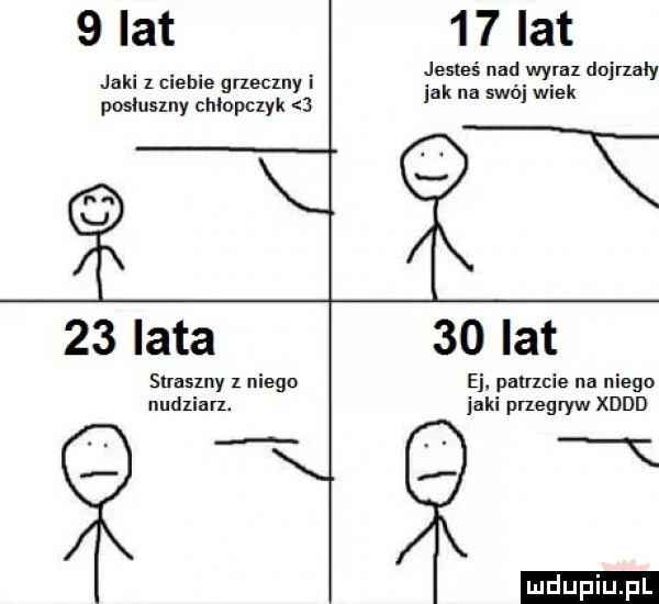 lat    lat jesteś nad wiral dojilaly jak na swój wiek jaki   ciebie grzeczny i poslusmy chłopczyk      lata    lat straszny z niego ej patrzcie na niego nudziarl. jaki pnegryw xddd ludu iu. l