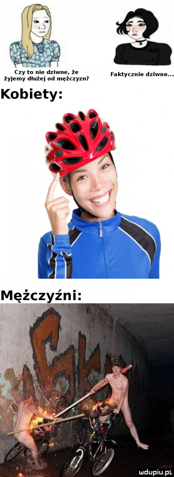 czy nie dziwne że faktycznie dziwne. żyjemy dłużej od mężczyzn kobiety gfx.   mężczyźni
