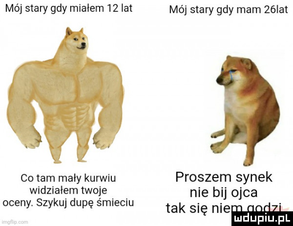 mój stary gdy mialem   at   ai. co tam mały karwiu widziałem twoje oceny. szykuj dupę śmieciu mój stary gdy mam   ikt proszem synek nie bij ojca tak się nie ludupl l
