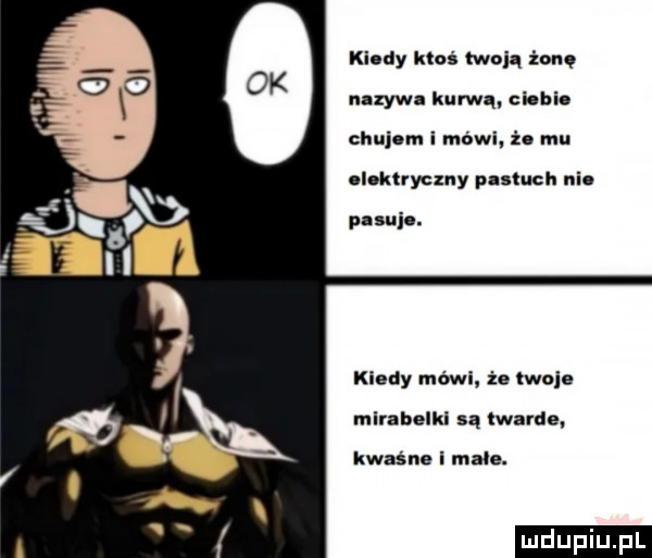 kiedy ktoś twoją żonę n zyw kurwq cbbi. chuj m i mówi żo mu ahkcryczny pastuch neo pnsujc. kiedy mówi. że twoje mirabelki są twarde kwaśne i małe