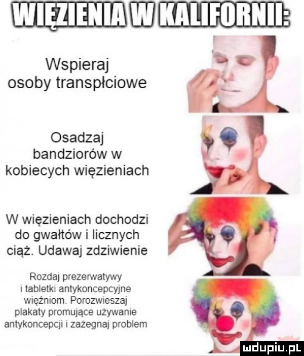 magm wspieraj osoby transpłciowe osadzaj bandziorów w kobiecych więzieniach w więzieniach dochodzi do gwałtów i licznych ciąż. udawaj zdziwienie rozdaj prezerwatywy i tabletki antykoncepcyjne więźniom porozwiesza plakaty promujące uzywanie antykoncepql zazegnaj problem