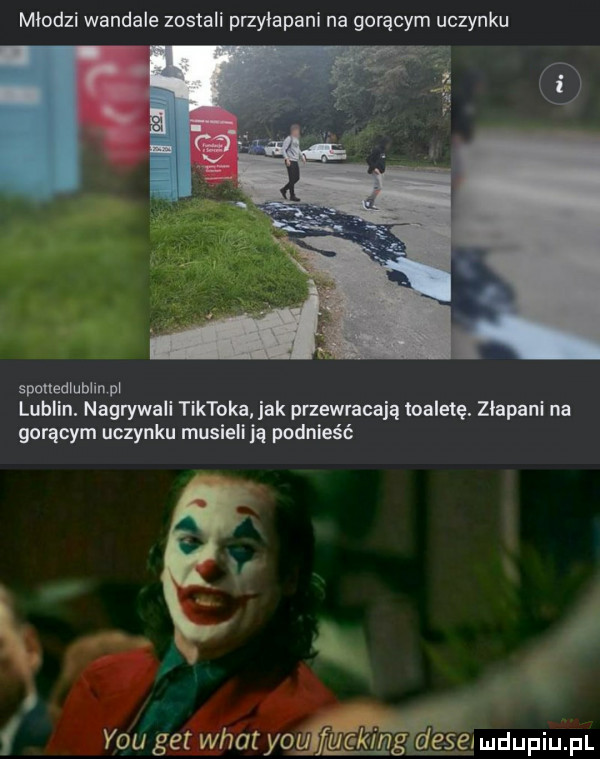 młodzi wandale zostali przyłapani na gorącym uczynku sponedlubllnpl lublin. nagrywali tiktoka jak przewracają toaletę. złapani na gorącym uczynku musieli ią podnieść seimdupiu. pl
