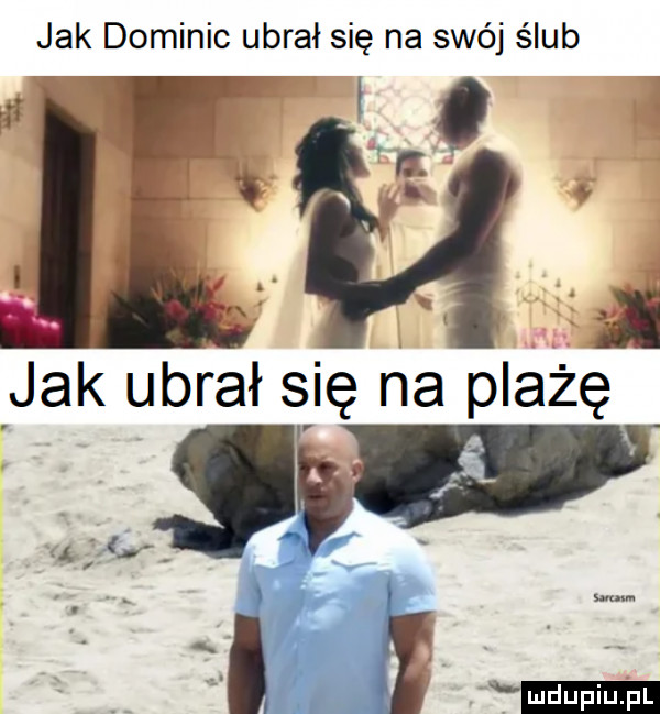 jak dominic ubrał się na swój ślub jak ubrał się ha plażę r r