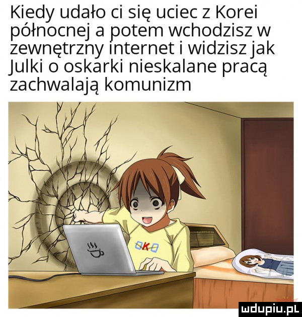 kiedy udało ci się uciec z korei północnej a potem wchodzisz w zewnętrzny internet i widziszjak julki o oskarki nieskalane pracą zachwalają komunizm
