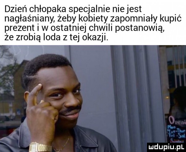 dzień chłopaka specjalnie nie jest nagłaśniany żeby kobiety zapomniały kupić prezent i w ostatniej chwili postanowią że zrobią loda z tej okazji. m