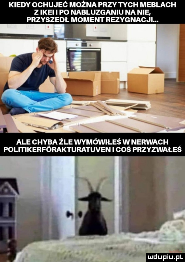 kiedy ochujeó można przy tych meblach z ikei i po nabluzganiu na nie. przyszedl moment rezygnacjl ale chyba żre wymówiłeś w nerwach politikerfórakturatuven i coś przyzwałeś