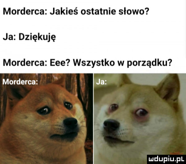 morderca jakieś ostatnie słowo ja dziękuję morderca eee wszystko w porządku morderca ja