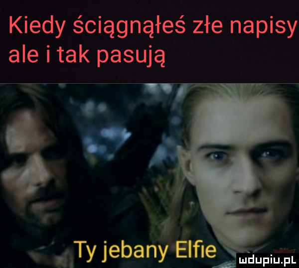 kiedy ściągnąłeś złe napisy ale imak pasują lny jebany elfie