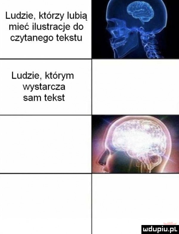 ludzie którzy lubią mieć ilustracje do czytanego tekstu ludzie którym wystarcza sam tekst ludu iu. l