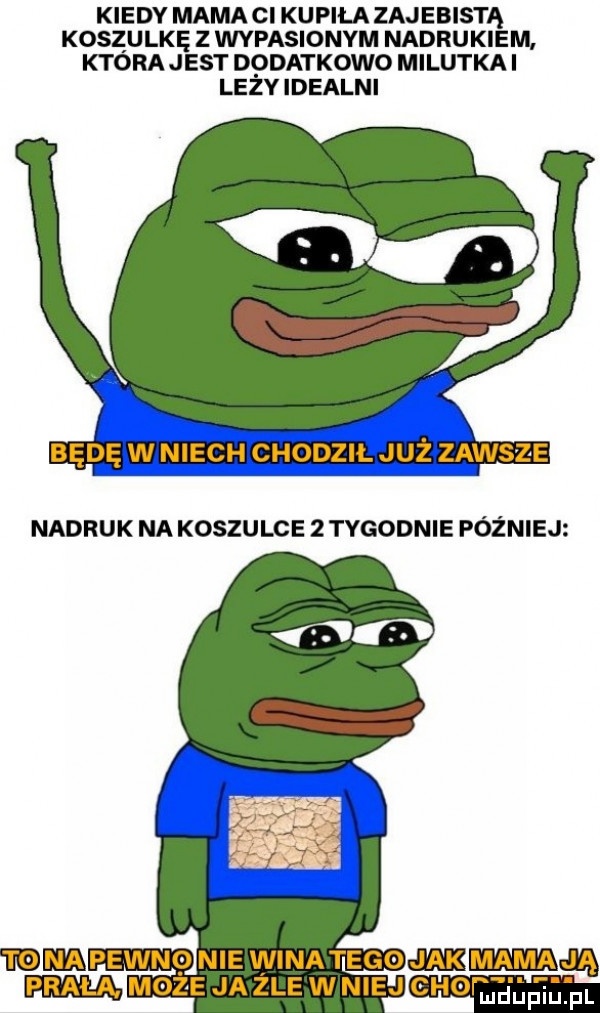 kiedy mama ci kupila zajebista koszulkę z wypasionym nadrukiem ktora jest d odatkowo milutka i leży idealni aaa nadruk na koszulce   tygodnie później