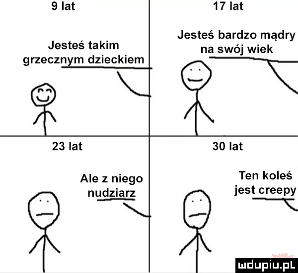 lat    lat jesteś bardzo mądry jesteś takim na swój wiek grzecznym dzieckiem q    lat    lat ale z niego ten koleś nudziarz jest creepy