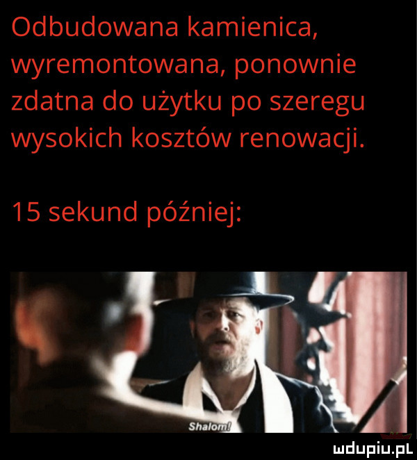 odbudowana kamienica wyremontowana ponownie zdatna do użytku po szeregu wysokich kosztów renowacji.    sekund później