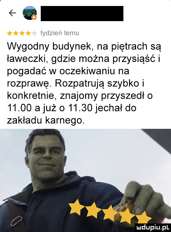 w tydzień temu wygodny budynek na piętrach są ławeczki gdzie można przysiąść i pogadać w oczekiwaniu na rozprawę. rozpatrują szybko i konkretnie znajomy przyszedł o       a już o       jechał do zakładu karnego. hﬁ hs