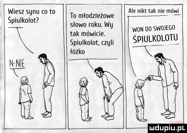 wiesz sanu o to spiulkolot to młodzieżowe słowo roku. wg tak mówicie. spiulkolot zyli łóżko. ale nikt tak nie ma wan do swojego śpiulk  lotlł k