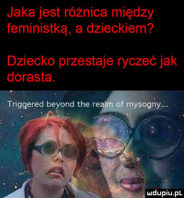 jaka jest różnica między feministką a dzieckiem dziecko przestaje ryczeć jak dorasta. triggerjed beyond tee re mfupiupl