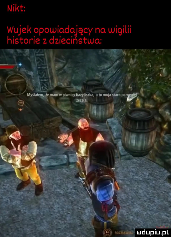 nikt wujek opowiadający no. wigilii historie z dziecinstwo