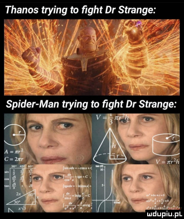 thanos trying to ﬁght dr strange