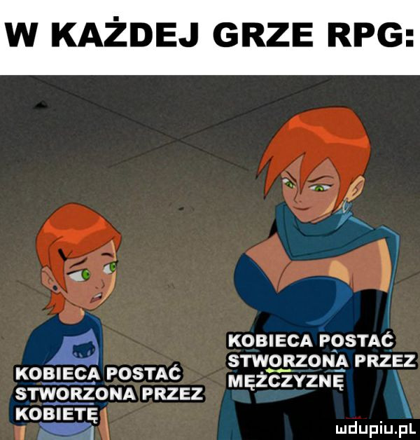 w każdej grze rpg ą   kobieca postać stworzona przez kobieca postać mężczyznę smonzoua przez kobietę   mduplu pl