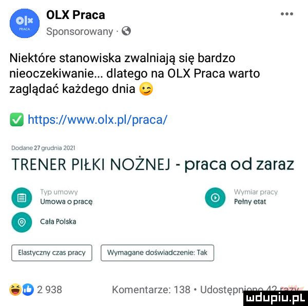 olx praca sponsorowany niektóre stanowiska zwalniają się bardzo nieoczekiwanie. dlatego na olx praca warto zaglądać każdego dnia. https www o x pi praca nam n    mu nia zuzi trener piłki nożnej praca od zaraz mw mę   my.   cale polska eiaslvcznv czas praw wymagane doswiadczenie rak       komentarze     udost a. w