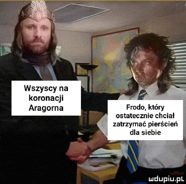 wszyscy na koronacji aragona frodo który ostatecznie chcial zatrzymać pierścień dla siebie