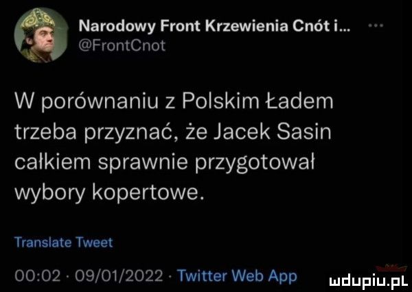 narodowy front krzewienia cnót i. frontcnot w porównaniu z polskim ładem trzeba przyznać że jacek sasin całkiem sprawnie przygotowal wybory kopertowe. translate tweet                  twitter web aap
