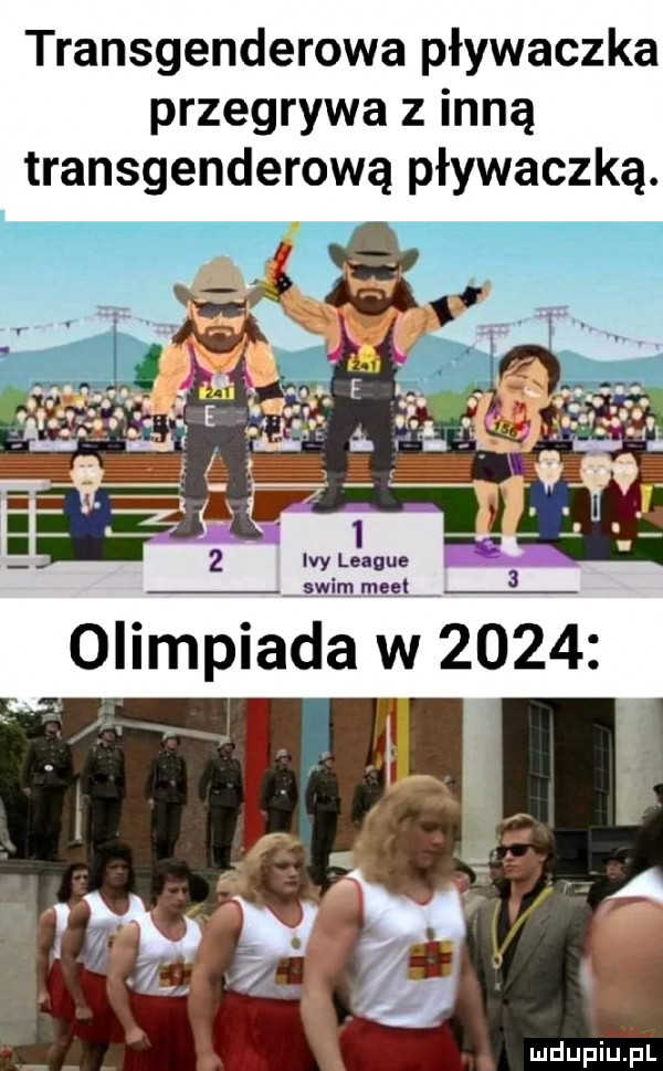 transgenderowa pływaczka przegrywa z inną transgenderową pływaczką. idy league slim meet olimpiada w