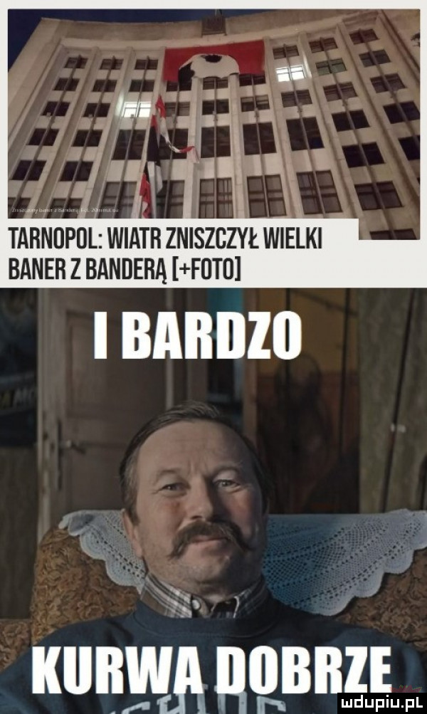 a. abakankami. abakankami tarnupdl wiatr zniszczył wielki baner z banderą fot . a h muiup pl