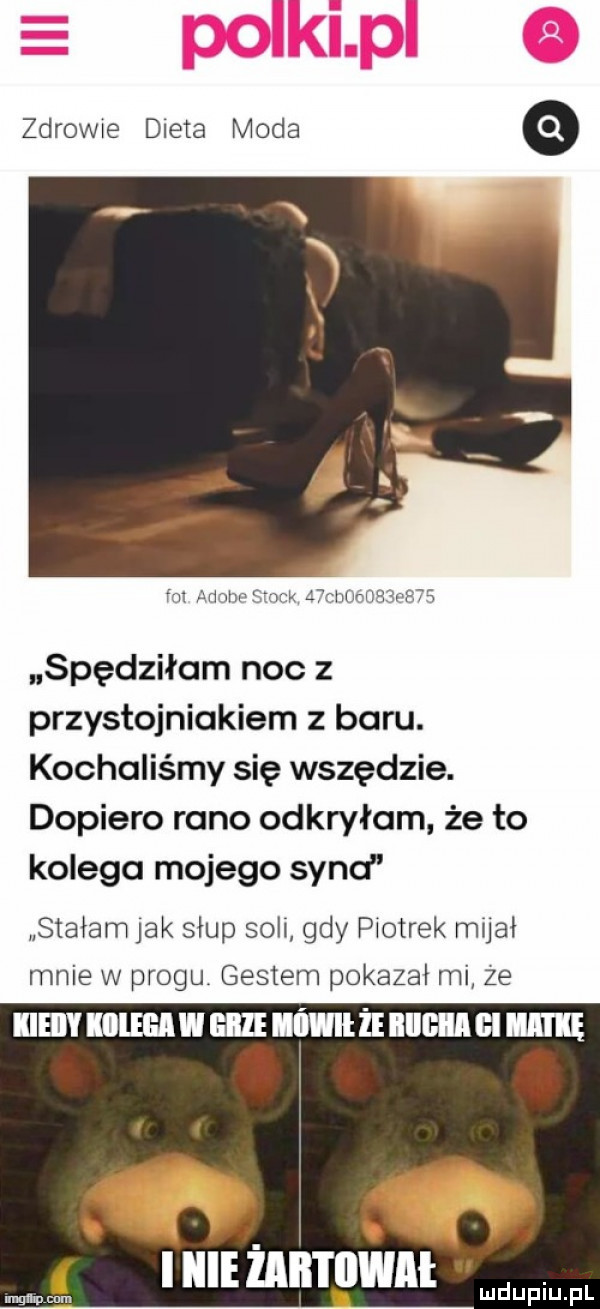 zdrowie dieta moda r m arhhl stock śtfmwdrhpfjś spędziłam noc z przystojniakiem z baru. kochaliśmy się wszędzie. dopiero rano odkryłam że to kolego mojego syna stałam jak słup soli gdy piotrek mijał mnie w progu gestem pokazał mi ze iieiy kolega lilile ii że llllﬂlll gi imię o  . k iiiihaiłtiiwai