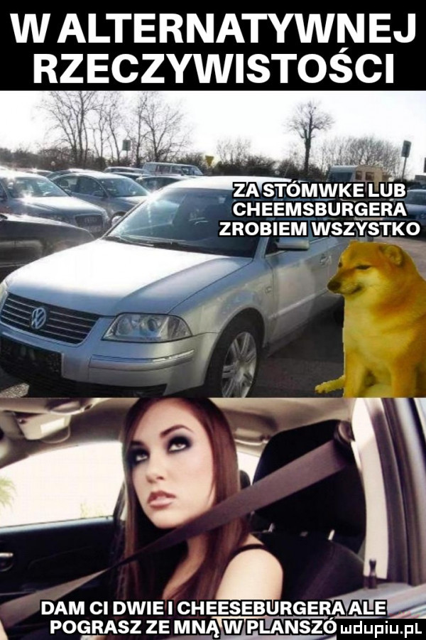 w alternatywn ej rzeczywistości za stómwke lu b f cheemsburgęra zrobiem wszystko dam ci dwie i cheeseburgera acie a ł me bisz ze mną w pilan zó mdupiu. pl