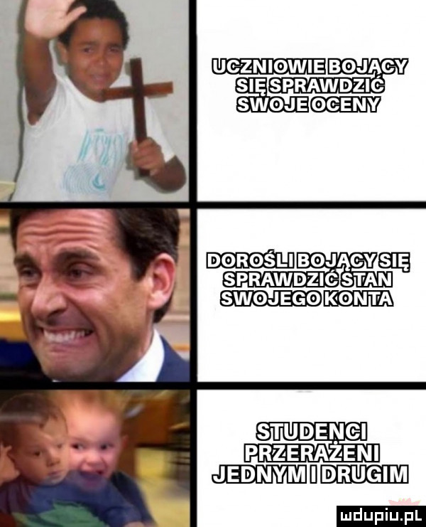 uczniowie bojący się sprawdzic swoje oceny dorośli bgjągygę sprawdzic stan swojego konta studenci przerazeni jednym drugim ludu iu. l