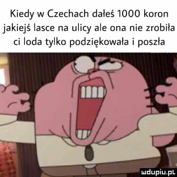 kiedy w czechach dałeś      koron jakiejś lasce na ulicy ale ona nie zrobiła ci loda tylko podziękowała i poszła
