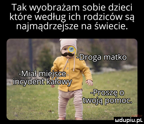 tak wyobrażam sobie dzieci które według ich rodziców są najmądrzejsze na świecie. pr się