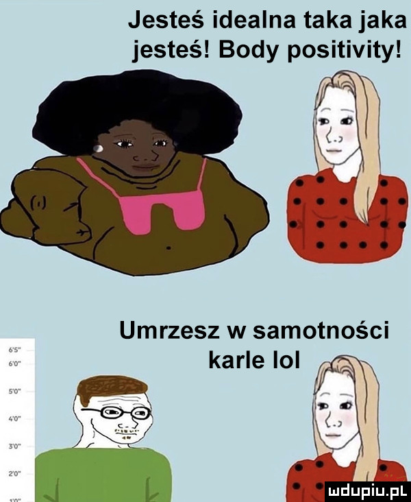 jesteś idealna taka jaka jesteś body positivity umrzesz w samotności karle lol