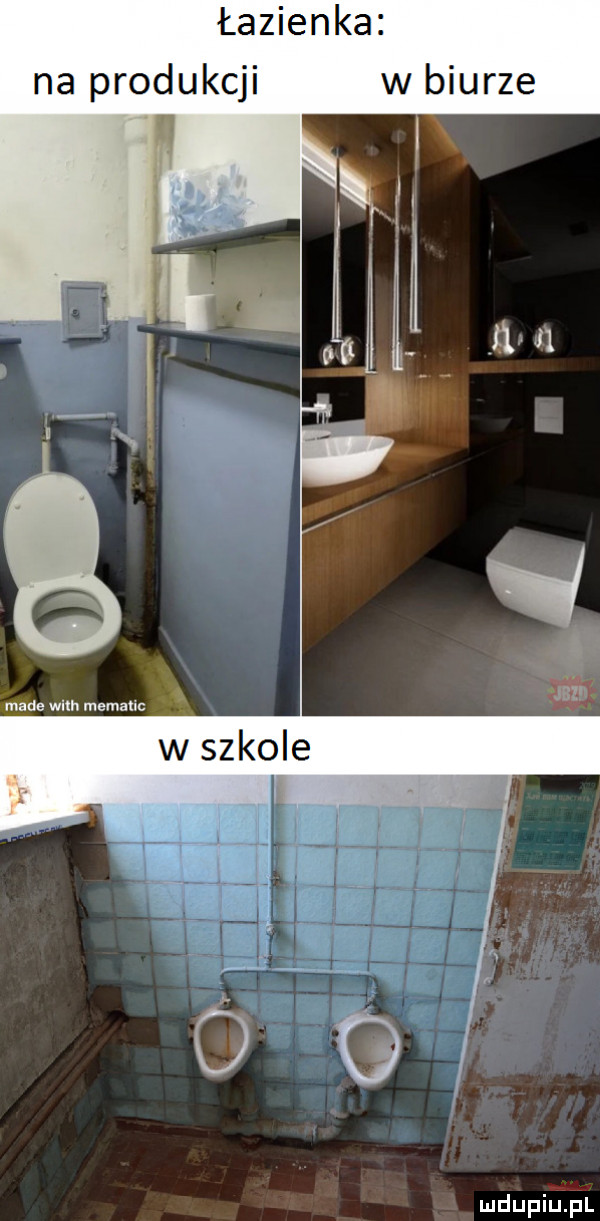 łazienka na produkcji w biurze made with memallc