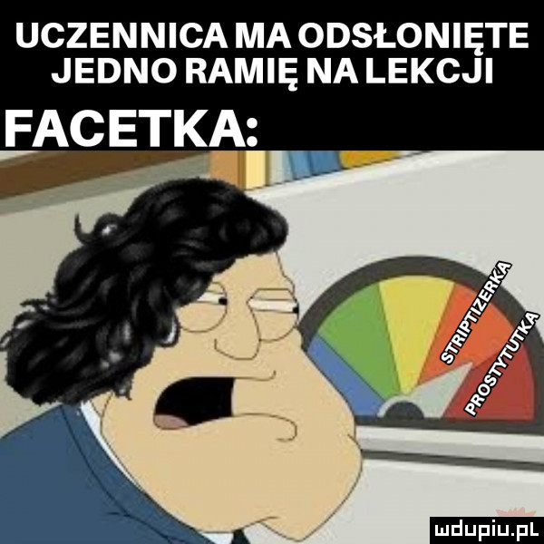 uczennica ma odsłonięte jedno ramię na lekcji facetka ludu iu. l