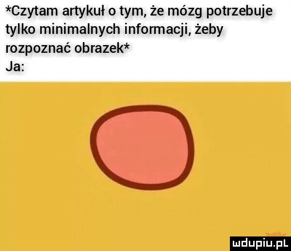 czytam artykuł o tym że mózg potrzebuje tylko minimalnych informacji żeby rozpoznać obrazek ja ludu iu. l