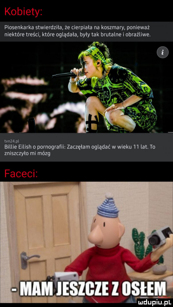 piosenkarka stwierdzila że cierpiala na koszmary. ponieważ niektóre treści które oglądała byly tak brutalne i obraźliwe. vnupl blllle elllsh o parnografll zaczęłam oglądać w wieku    lat. to zniszczyło mi mózg mi  mm th