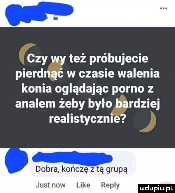 czy wy też próbujecie pierdnąć w czasie walenia konia oglądając porno z amalem żeby było bardziej realistycznie dobra kończę z tą grupą just now like repry