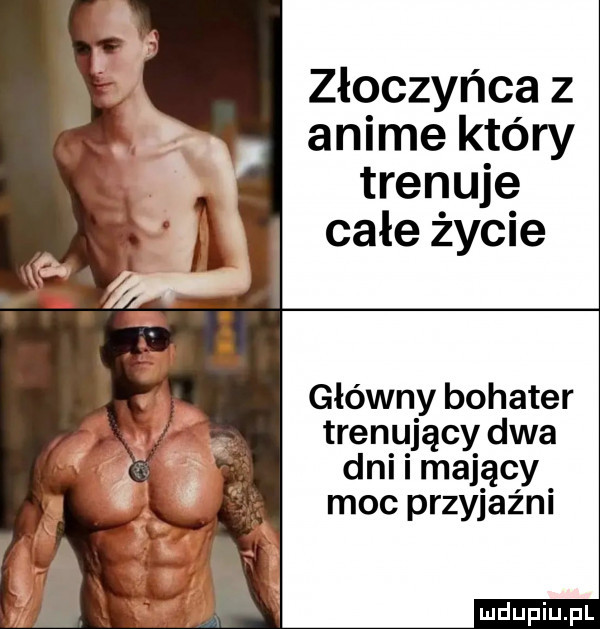 złoczyńca z anime który trenuje całe życie główny bohater trenujący dwa dni i majacy moc przykaz ni