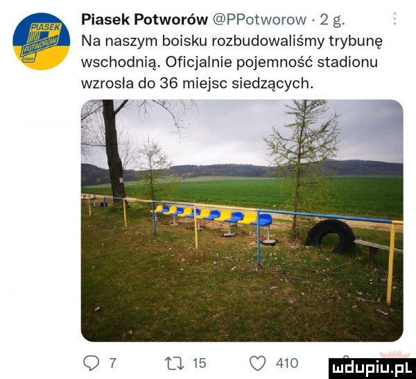 piasek potworów ppotworow   g. a na naszym boisku rozbudowaliśmy trybunę wschodnią. oficjalnie pojemność stadionu wzrosła do    miejsc siedzących.    w ww