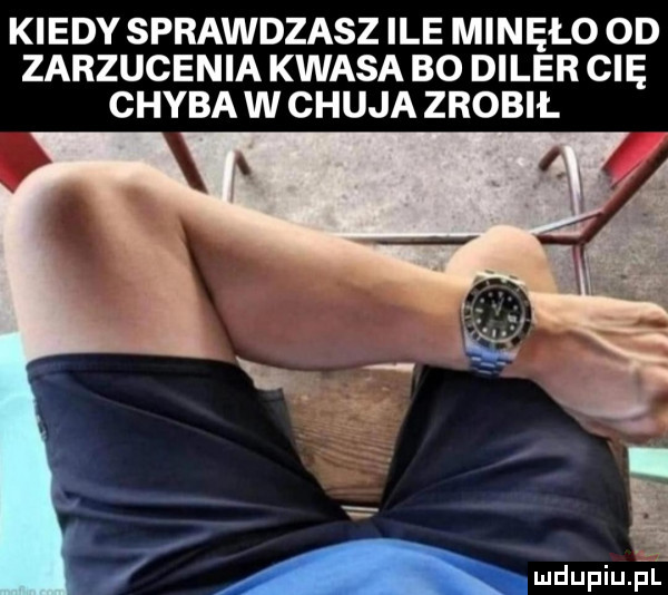 kiedy sprawdzasz ile minęło od zarzucenia kwasa bo diler cię chyba w chuja zrobił