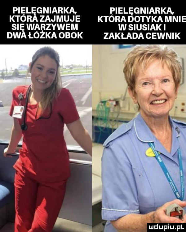 pielęgniarka pielęgniarka ktora zajmuje ktora dotyka mai się warzywem w siusiak i dwa łóżka obok zakłada cewnik