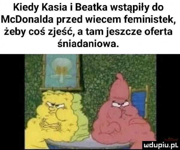 kiedy kasia i beatka wstąpiły do mcdonalda przed wiecem feministek żeby coś zjeść a tam jeszcze oferta śniadaniowa