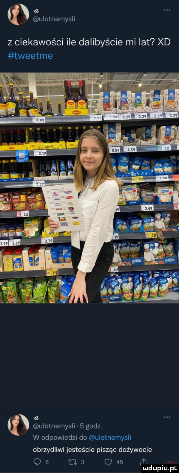 i ulotnemysli z ciekawości ile dalibyście mi lat xd tweetme a f ulotnemysli   godz. w odpowiedzi do ulotnemysli obrzydliwi jesteście pisząc dożywocie o   l    o    ﬁx mduplu pl