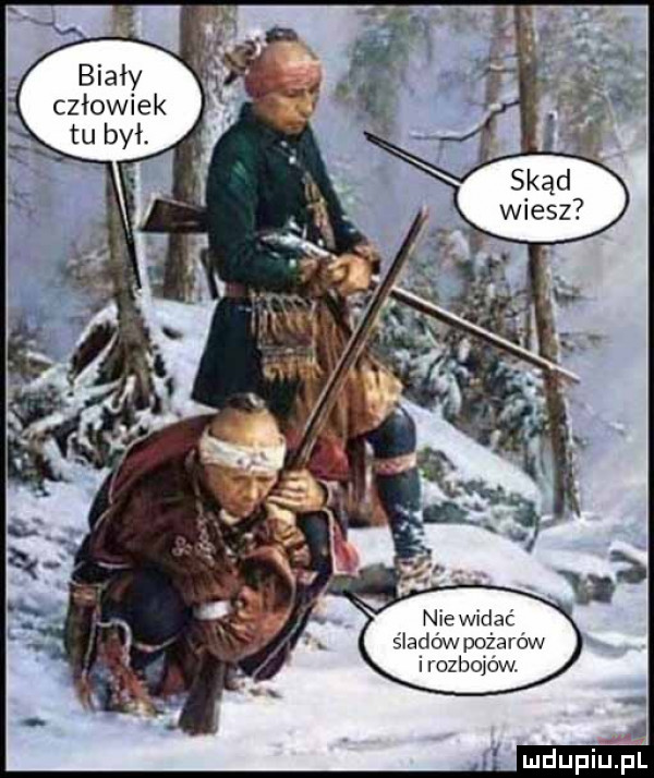 człowiek nie widać śladów pożarów i rozbojów