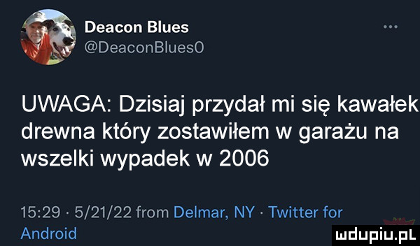 deacon blues deaconbiueso uwaga dzisiaj przydał mi się kawałek drewna który zostawiłem w garażu na wszelki wypadek w                    from delmar ny twitter for android