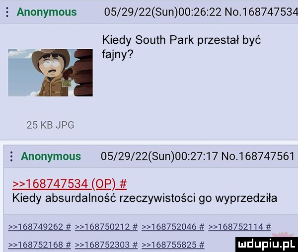 anonymous          sun          no           kiedy south park przestał być fajny    kb jpg anonymous          sun         no                     qu kiedy absurdalność rzeczywistości go wyprzedziła                                                                       ludupi