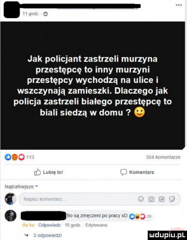 jak policjant zastrzeli murzyna przestępcę to inny murzyni przestępcy wychodzą na ulice i wszczynają zamieszki. dlaczego jak policja zastrzeli bialego przestępcę to biali siedzą w domu